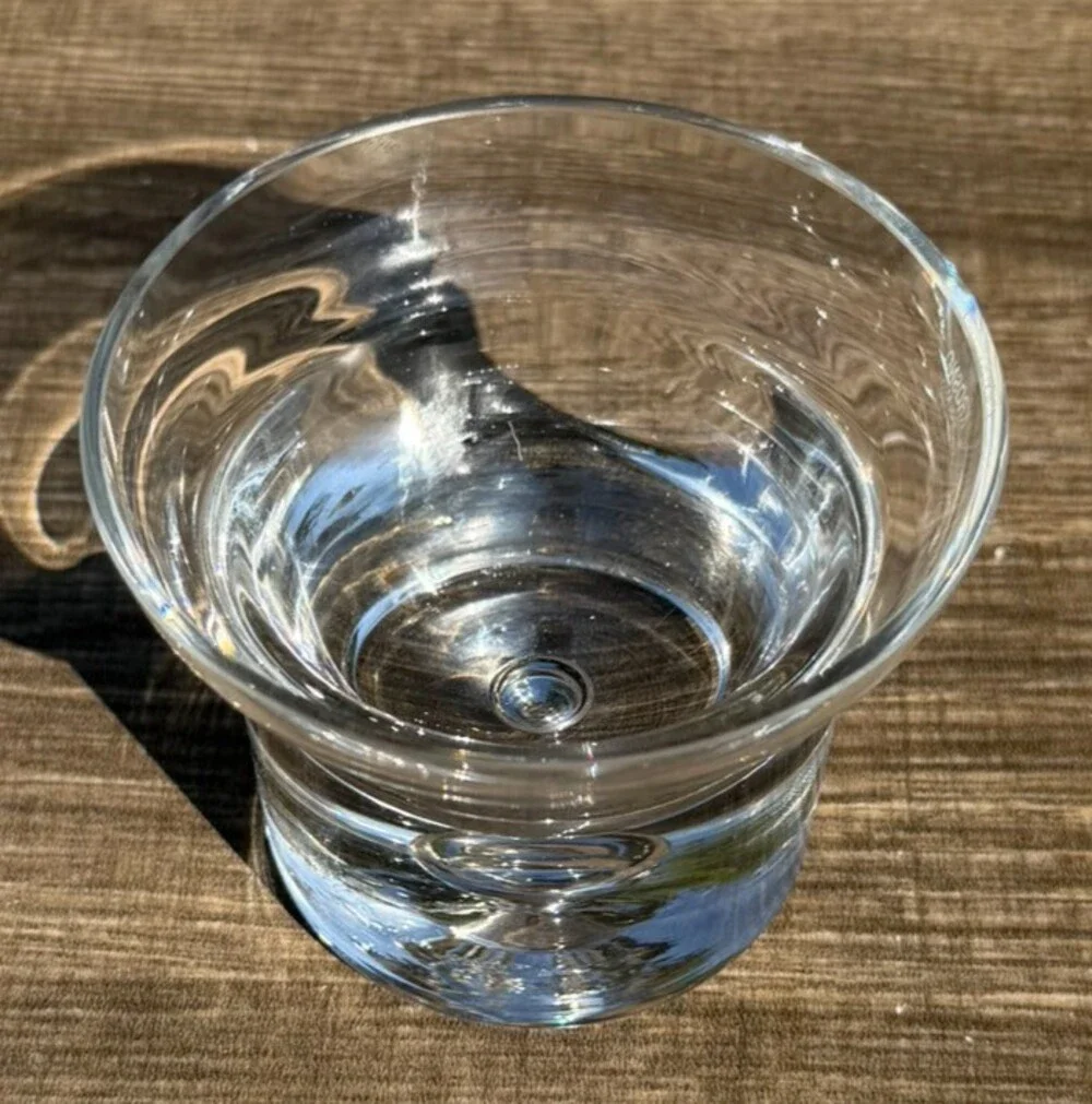 Vintage Krosno Poland Hand Blown Clear Glass Votive Tealight Candle Holder 4
